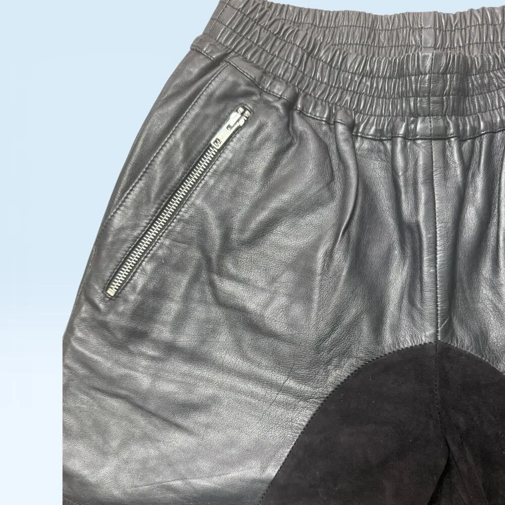 OAK Surface to Air BMX Leather Shorts Black Lamb Nappa Moto Drop Crotch Size S